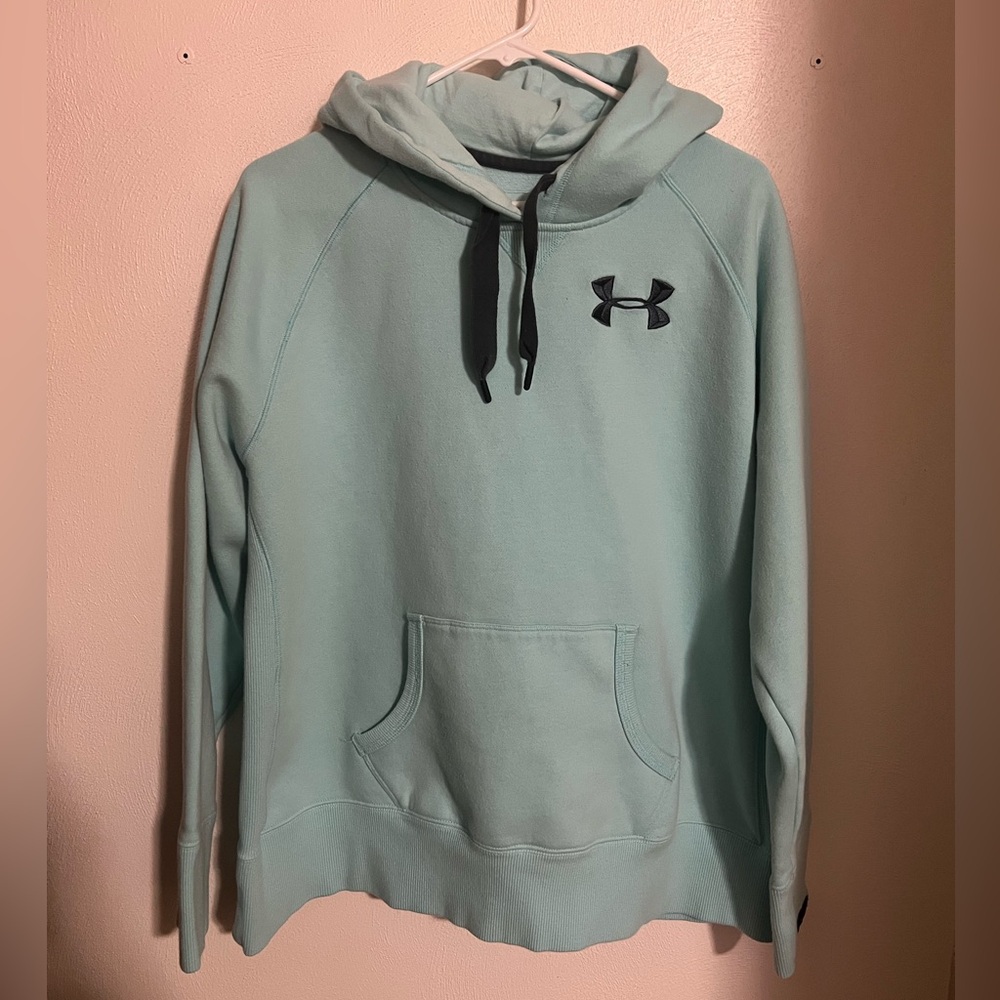 UNDER ARMOUR Heavyweight Storm ColdGear Embroidered Hoodie Teal Women's Size XL